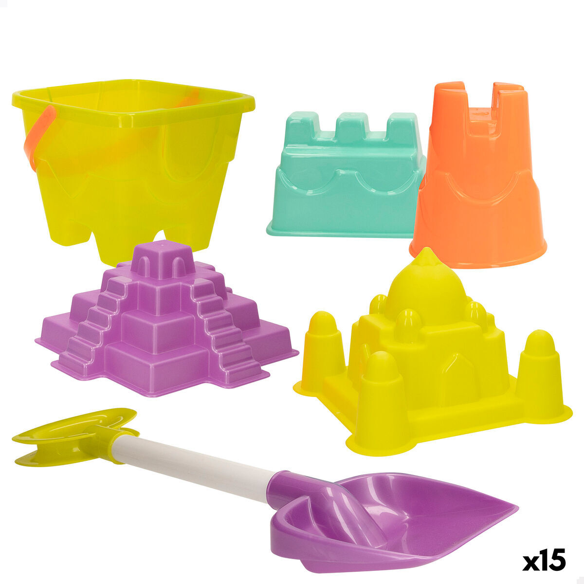 Conjunto de brinquedos de praia Colorbaby 15 x 12 x 15 cm (15 Unidades)