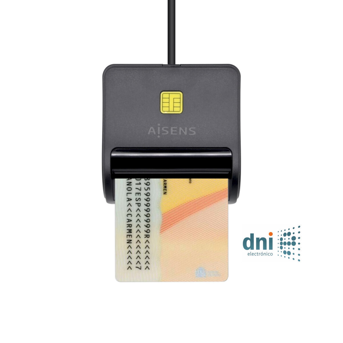 Leitor para DNI eletrónico Aisens ASCR-SN01-BK Preto