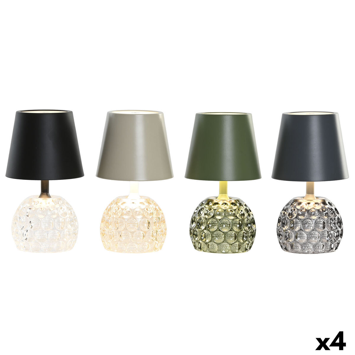 Lâmpada de mesa Home ESPRIT Amarelo Verde Cinzento (4 Unidades)