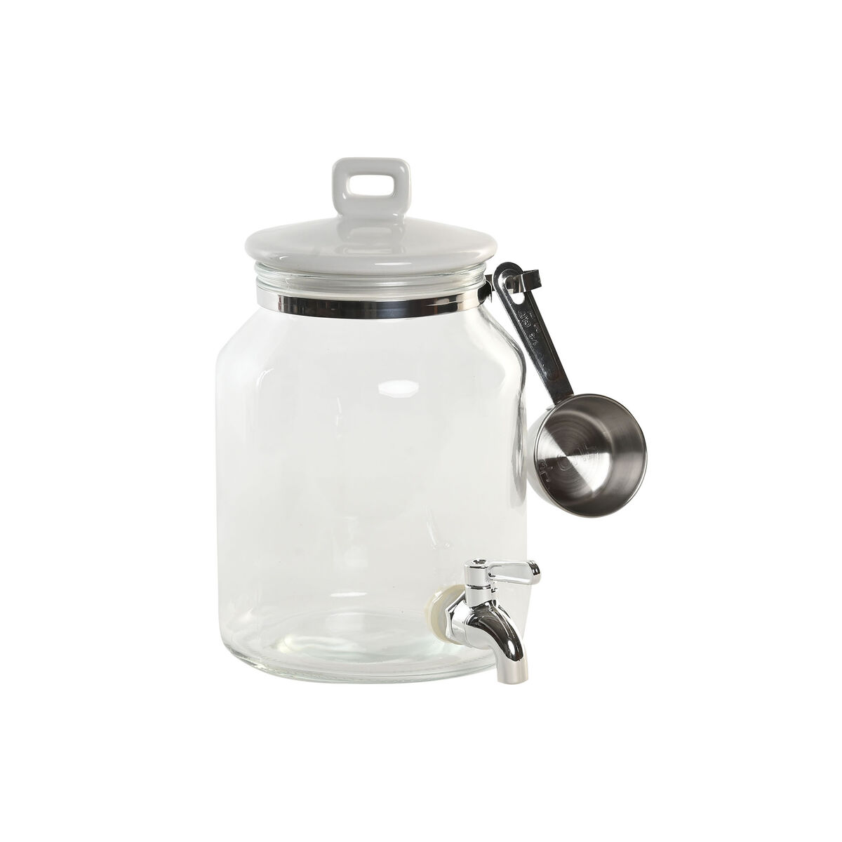 Dispensador de Sabão Home ESPRIT Transparente Aço inoxidável Alumínio Cristal poliestireno Grés 3 L 17 X 17 X 26,7 CM