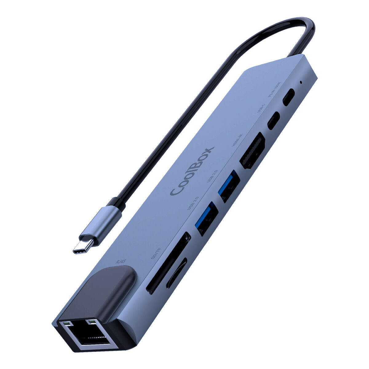 Hub USB CoolBox Cinzento 100 W