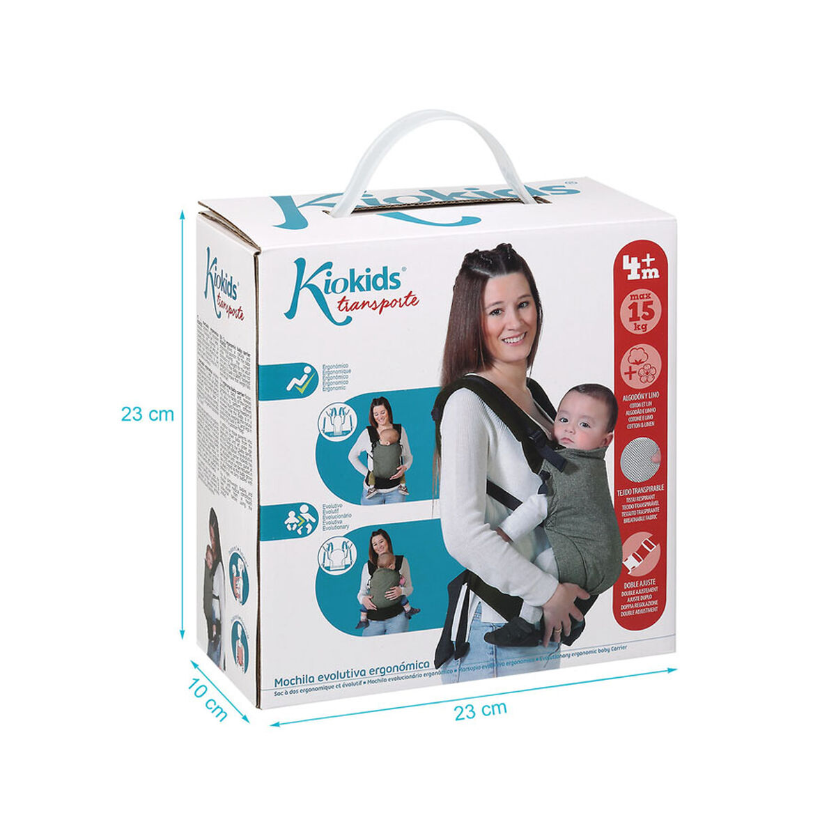 Mochila porta bebê Verde + 4 Anos 15 kg