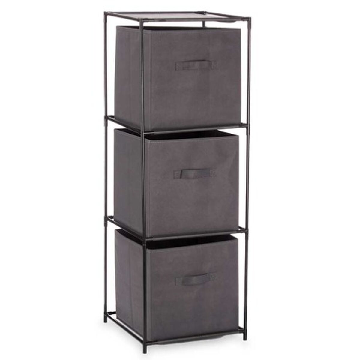 Estantes Kipit Preto Cinzento Tecido Polipropileno Ferro Plástico 35 x 35 x 102 cm