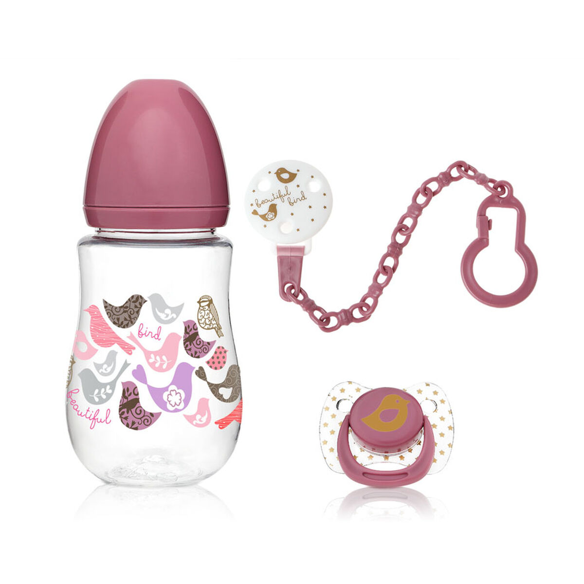 Biberão 250 ml Cor de Rosa