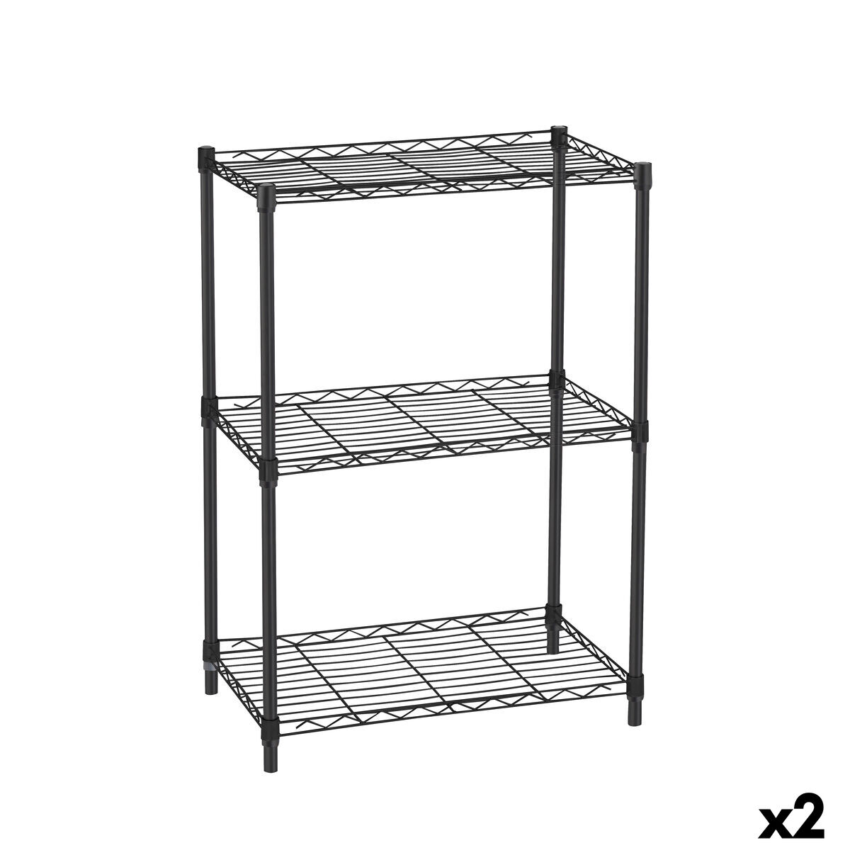 Estantes MobleKit Preto Metal 56 x 35 x 82 cm (2 Unidades)