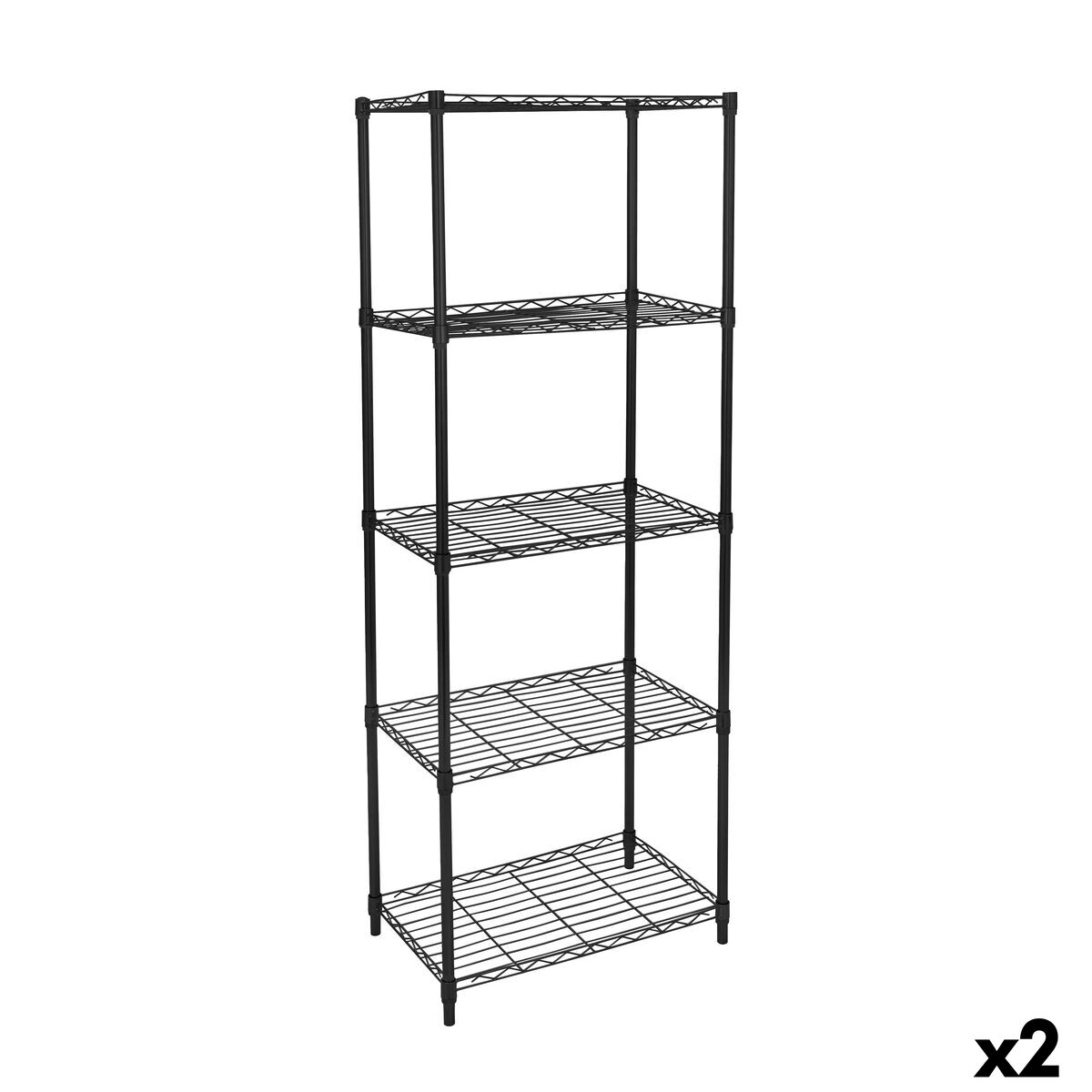 Estantes MobleKit Preto Metal 56 x 35 x 158 cm (2 Unidades)