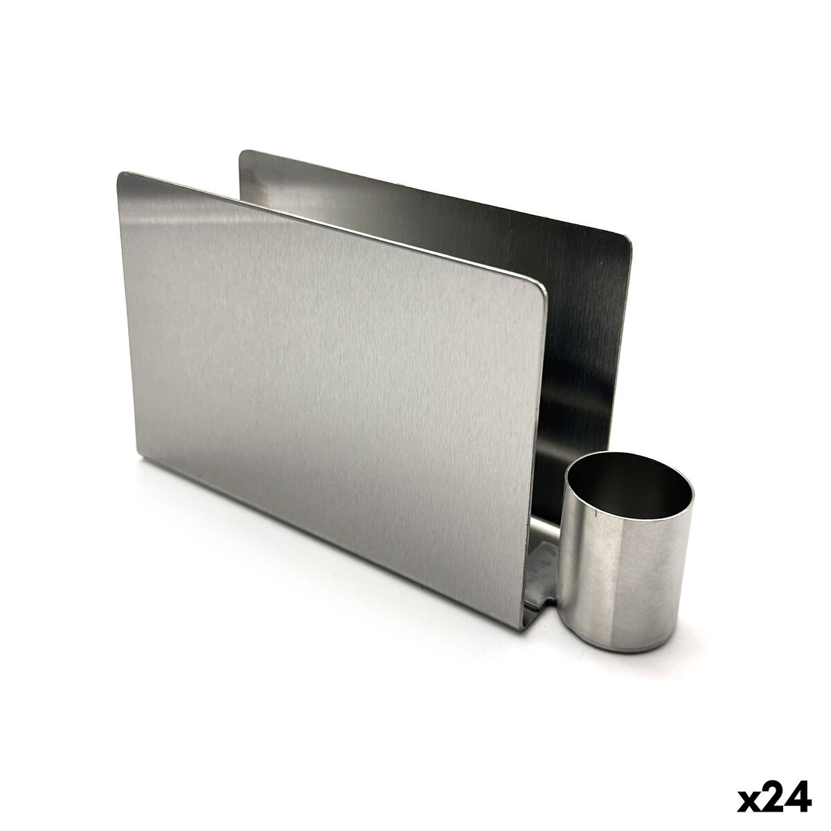 Porta-guardanapos My Bar Prateado Aço 16,2 x 4,5 x 9 cm (24 Unidades)