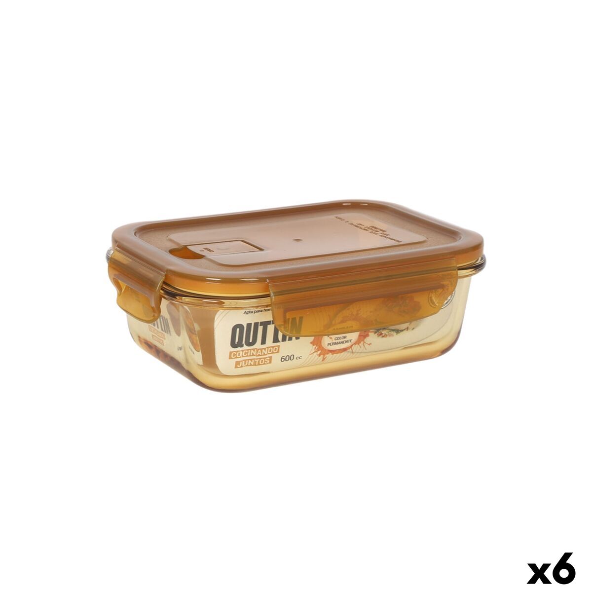 Lancheira Quttin Ambare Retangular 600 ml (6 Unidades)
