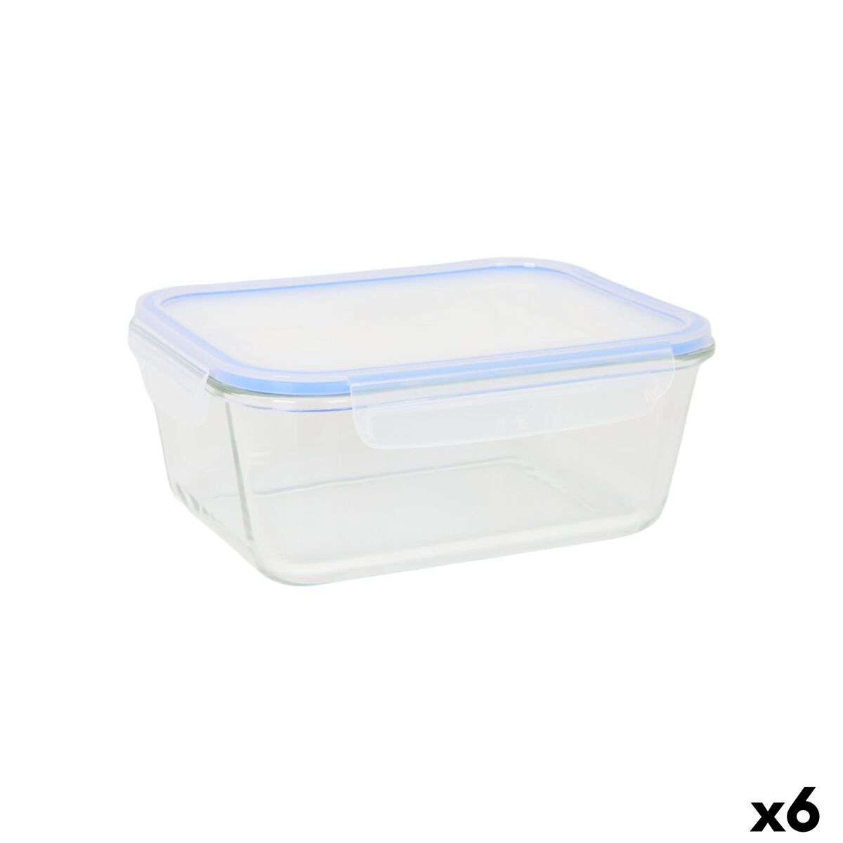 Lancheira Quttin Azul Transparente Retangular 1,8 L (6 Unidades)