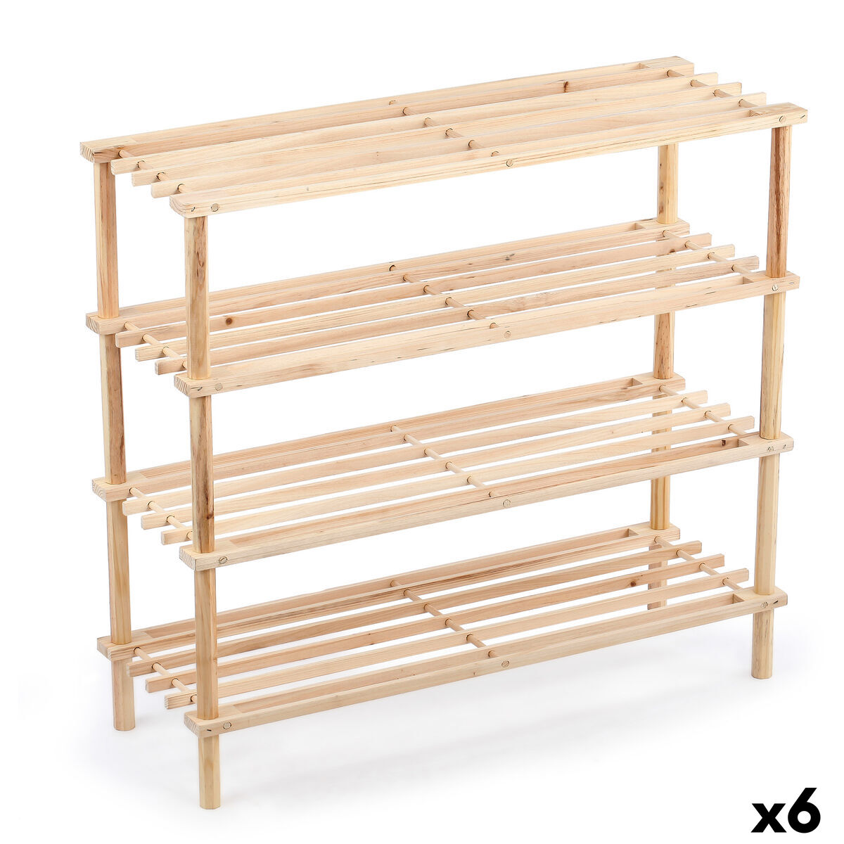 Sapateira Confortime Natural Madeira 74 x 26 x 67 cm (6 Unidades)