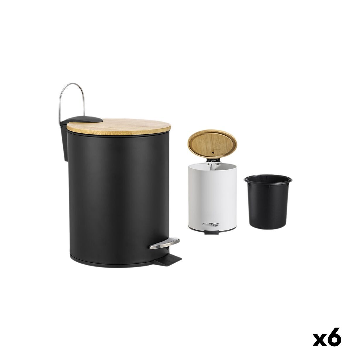 Papeleira com Pedal Confortime 5 L (6 Unidades)