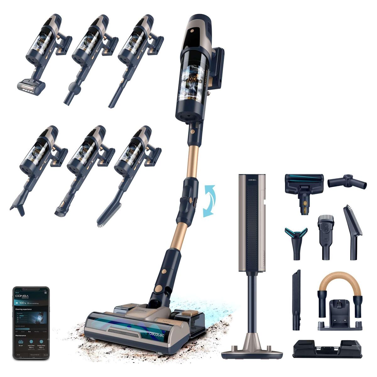 Aspirador Escova Cecotec RZ90 AI AquaPet Flex Connected 850 W