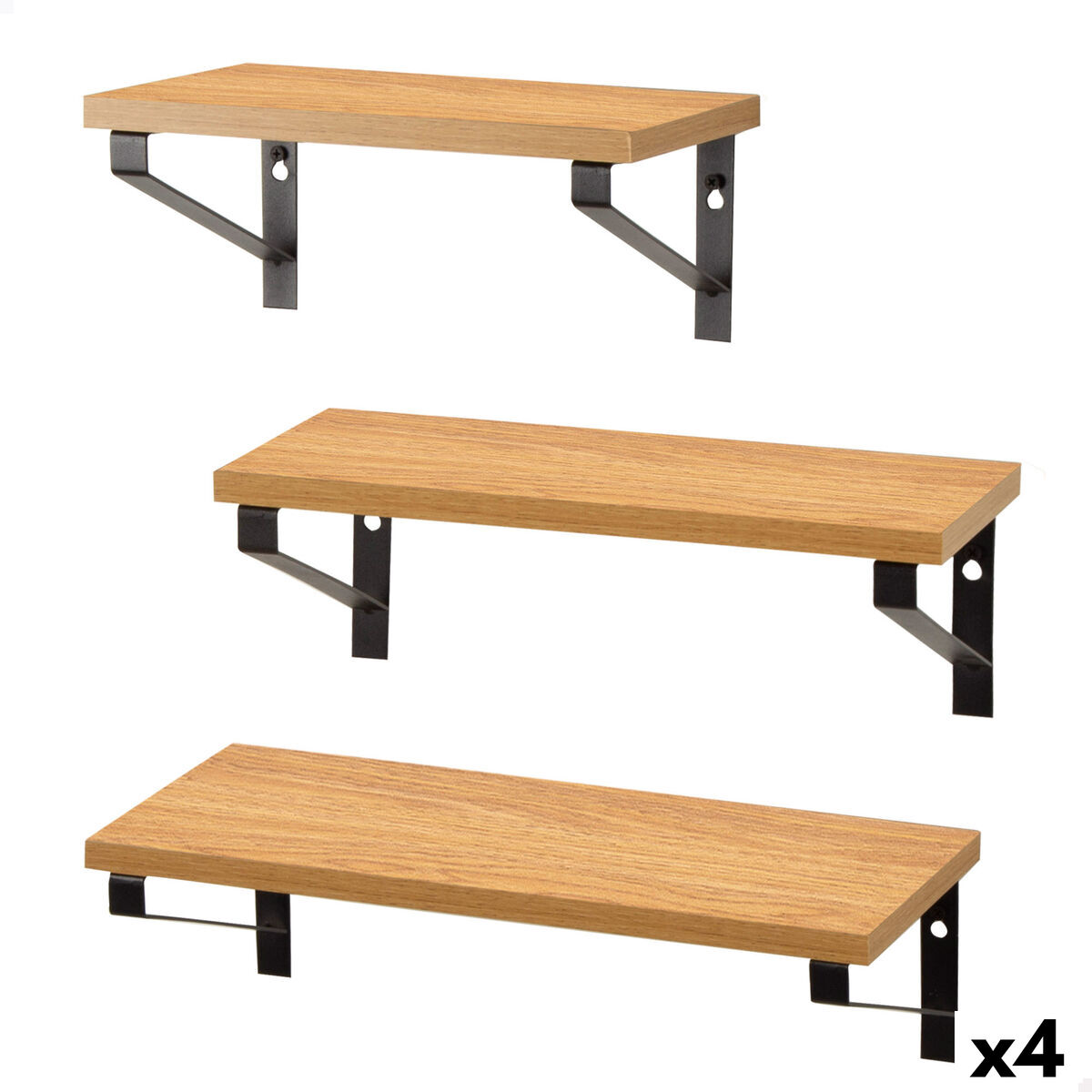 Prateleiras Max Home Ferro Madeira MDF 42 X 12 X 16 CM (4 Unidades)