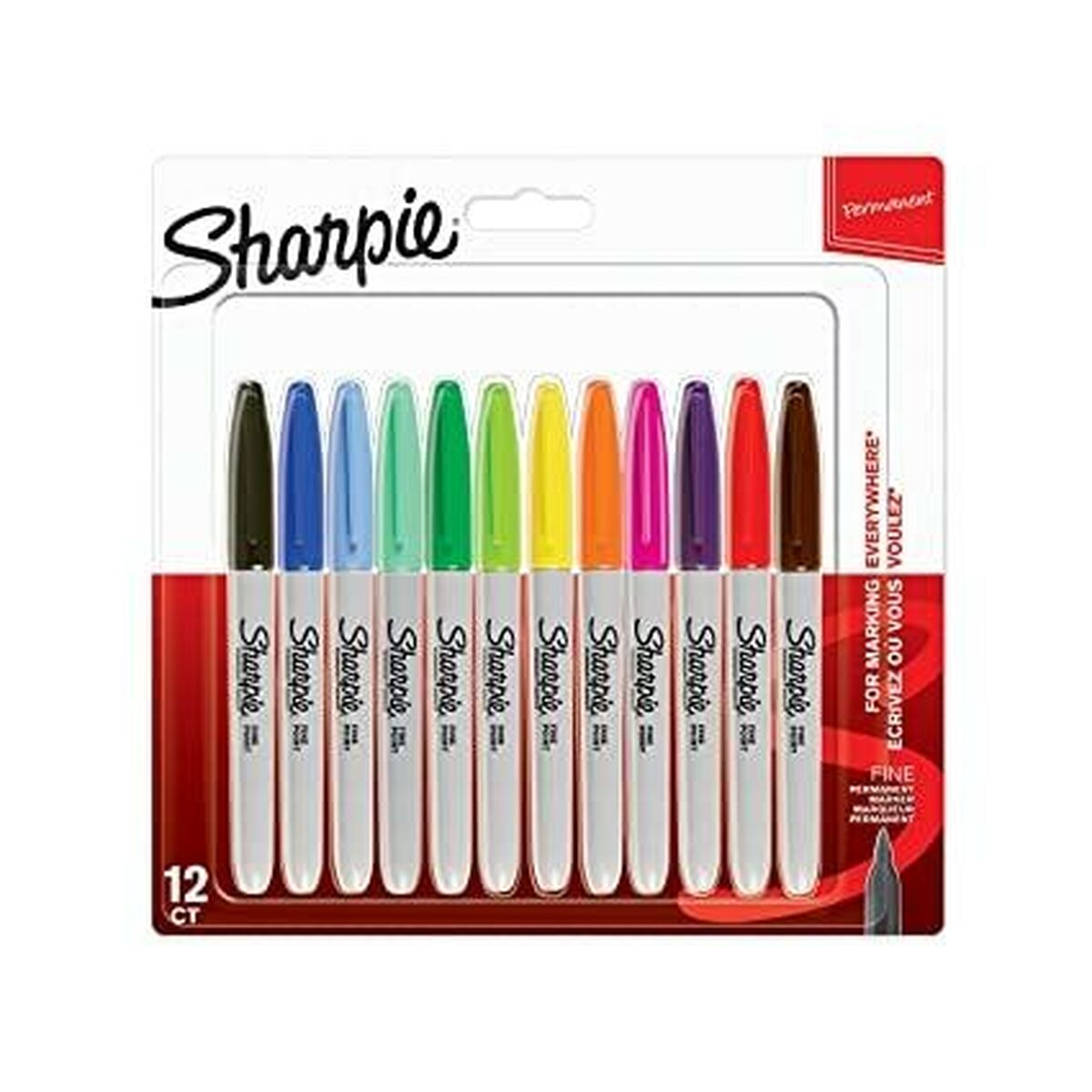 Conjunto de Canetas de Feltro Sharpie 2065404 Multicolor 1 mm 12 Peças
