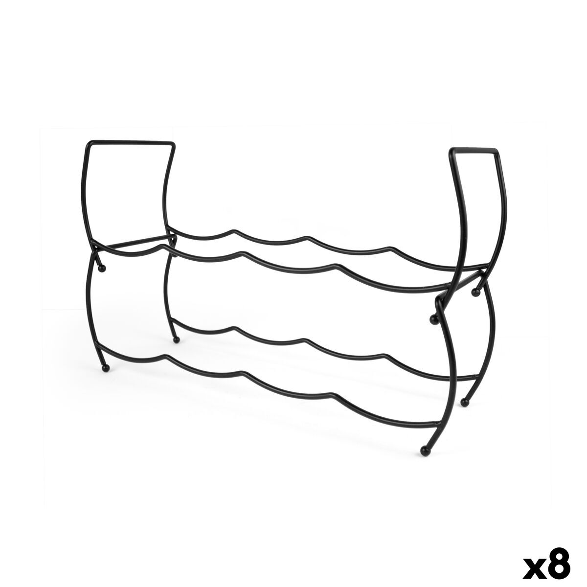 Suporte para garrafas Confortime Preto 43 x 15 x 28 cm (8 Unidades)