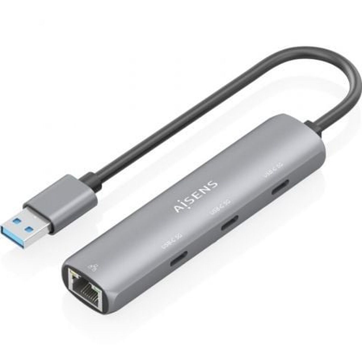 Hub USB Aisens ASUC-4P037-GR Cinzento