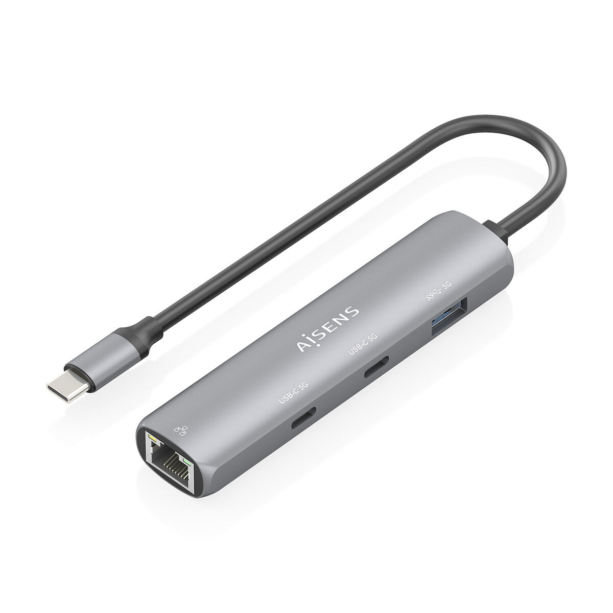 Hub USB Aisens ASUC-4P040-GR Cinzento