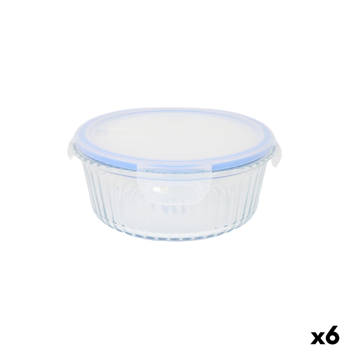 Lancheira Quttin Textury Transparente Vidro de Borosilicato 900 ml (6 Unidades)