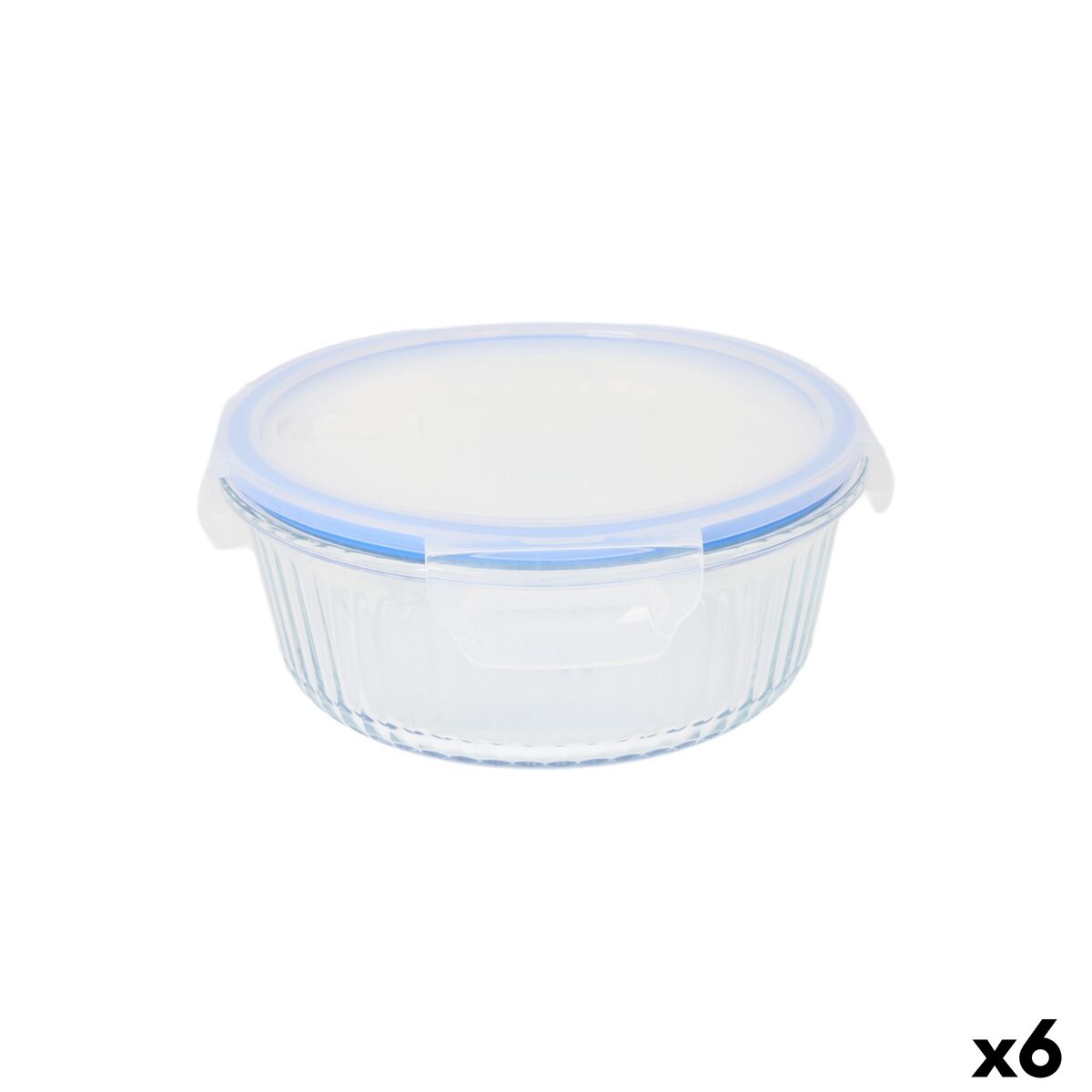 Lancheira Quttin Textury Transparente Vidro de Borosilicato 1,3 L (6 Unidades)