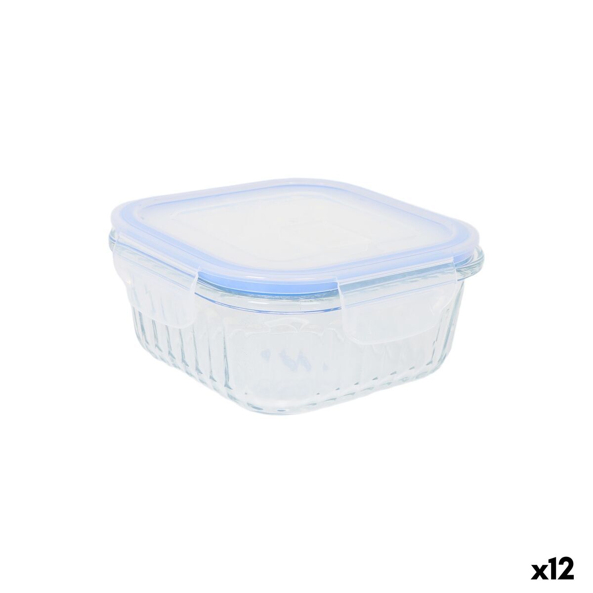 Lancheira Quttin Textury Transparente Vidro de Borosilicato 500 ml (12 Unidades)
