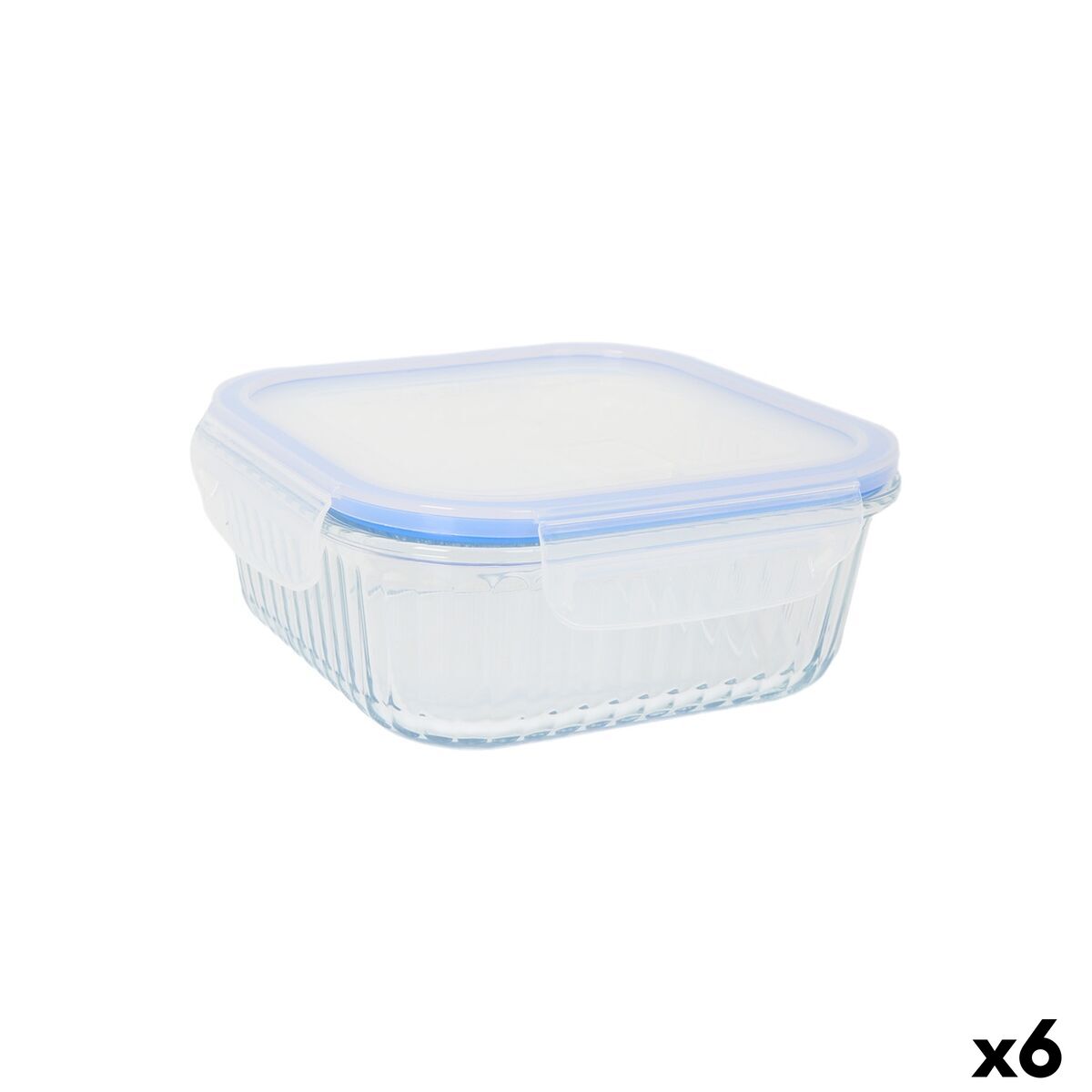 Lancheira Quttin Textury Transparente Vidro de Borosilicato 1,1 L (6 Unidades)