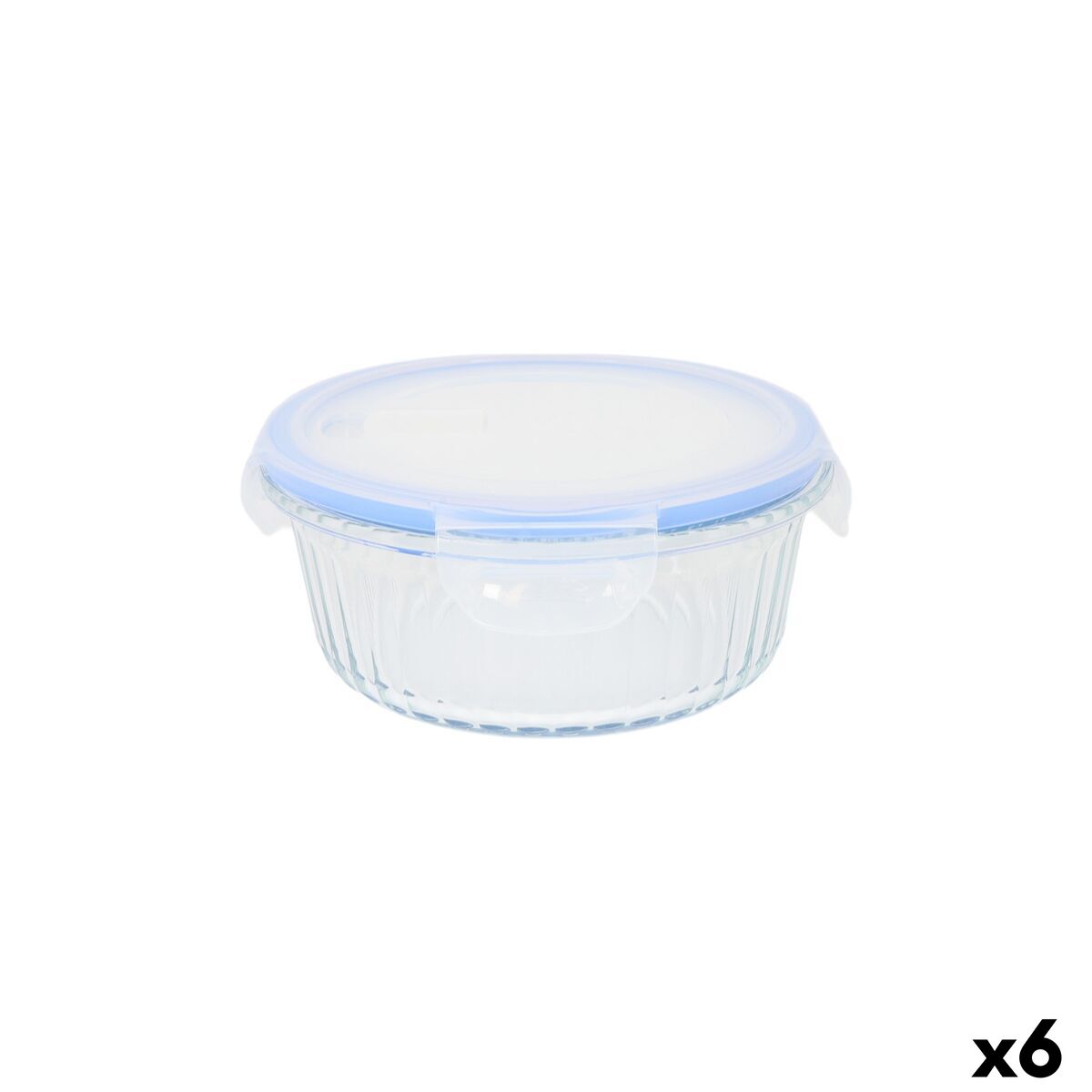 Lancheira Quttin Textury Transparente Vidro de Borosilicato 650 ml (6 Unidades)