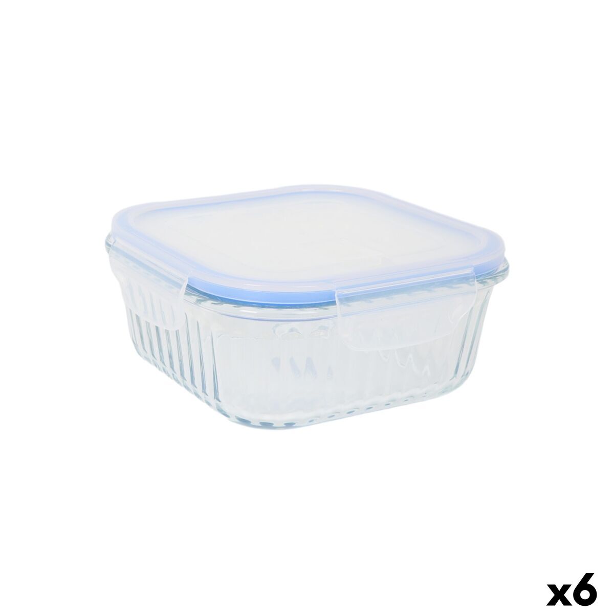 Lancheira Quttin Textury Transparente Vidro de Borosilicato 750 ml (6 Unidades)
