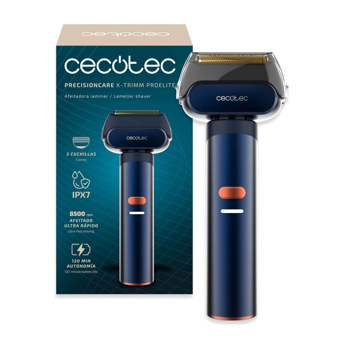 Cecotec Máquina de Barbear PrecisionCare X-Trimm ProElite 3 Lâminas IPX7 3 Velocidades