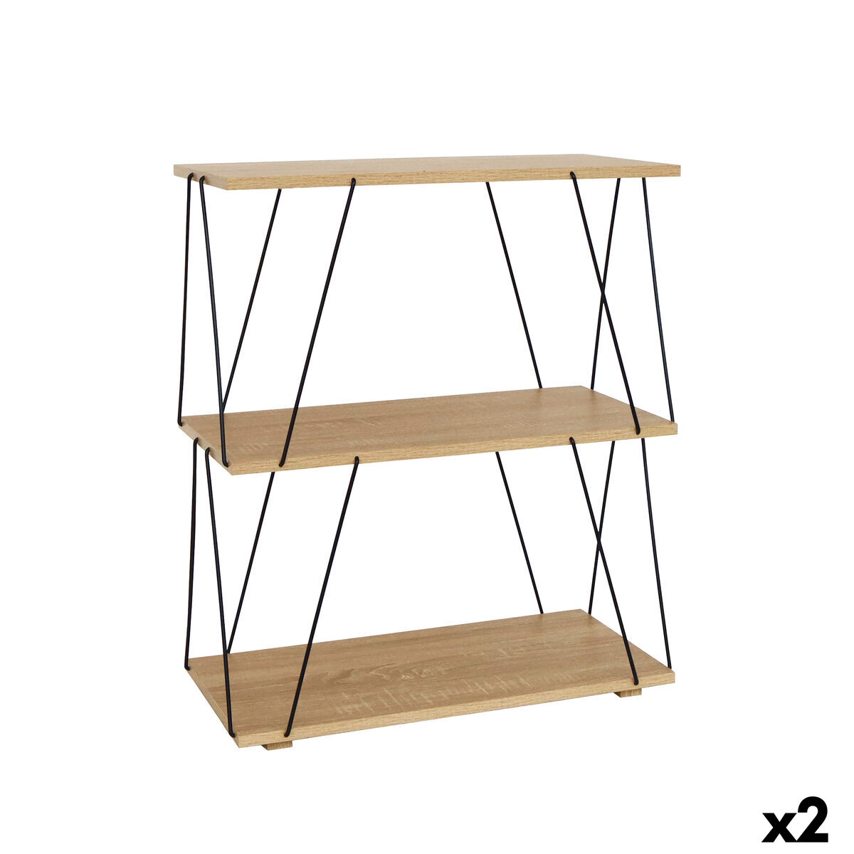 Estantes MobleKit Castanho Preto Madeira Metal 60 x 30 x 71,2 cm (2 Unidades)