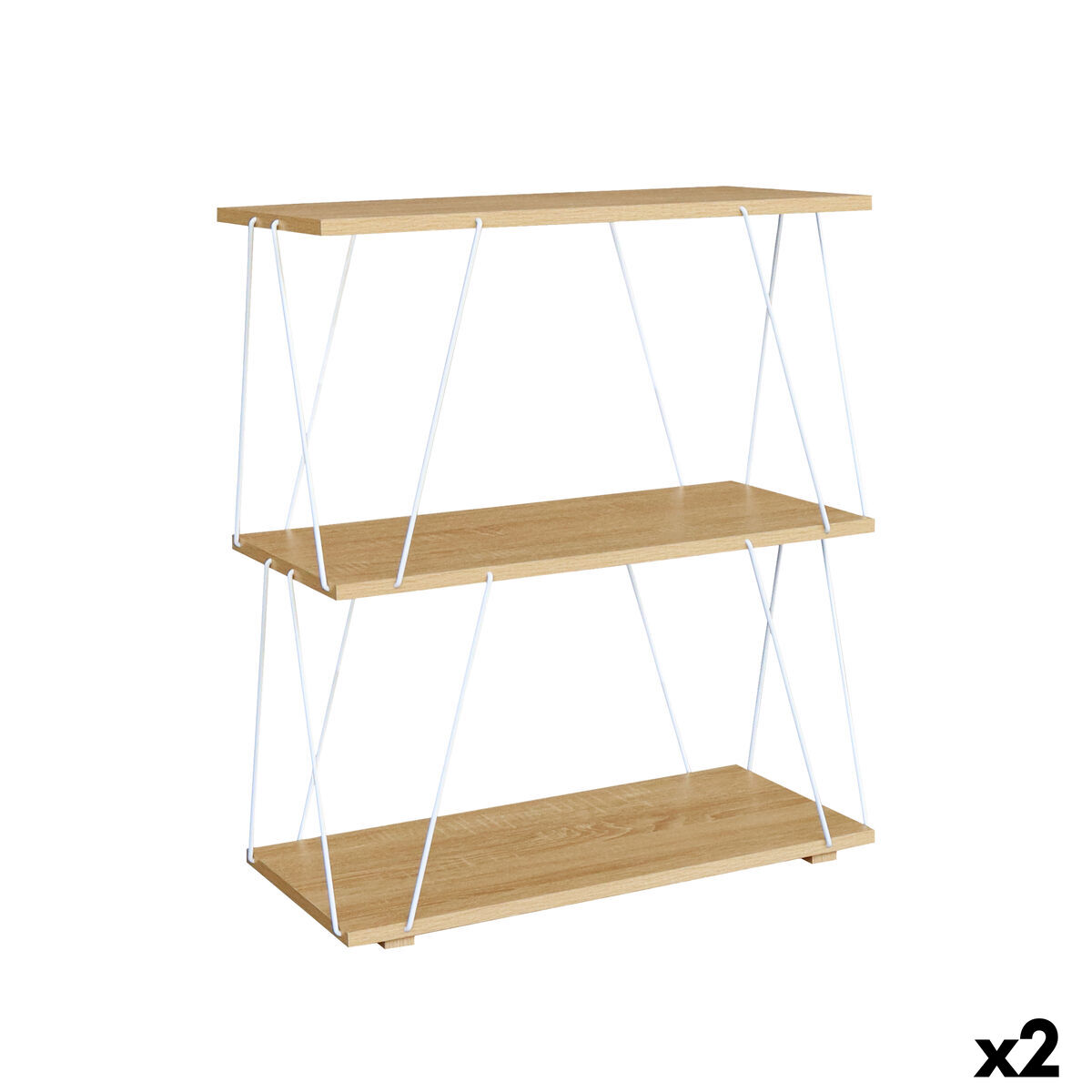 Estantes MobleKit Branco Castanho Madeira Metal 60 x 30 x 71,2 cm (2 Unidades)