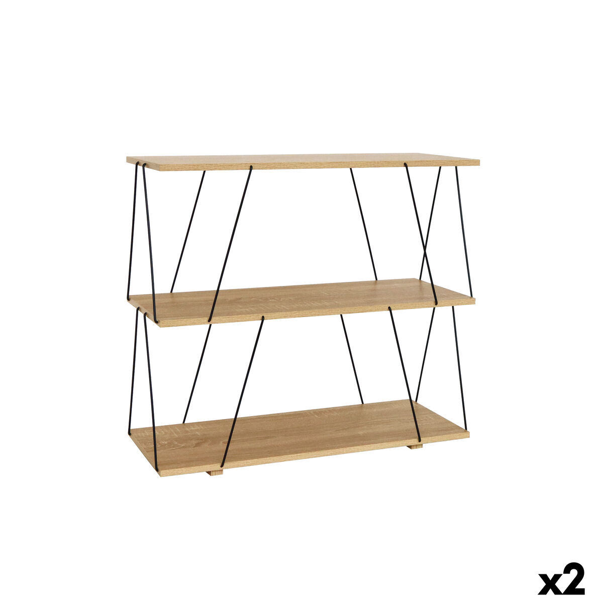 Estantes MobleKit Castanho Preto Madeira Metal 80 x 30 x 71,2 cm (2 Unidades)