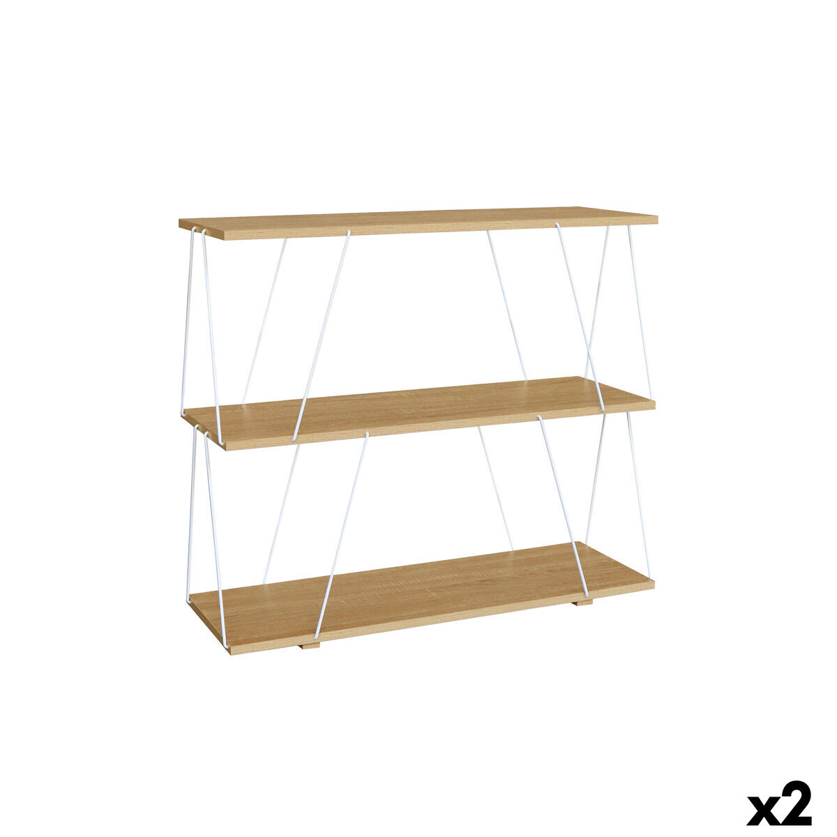 Estantes MobleKit Branco Castanho Madeira Metal 80 x 30 x 71,2 cm (2 Unidades)