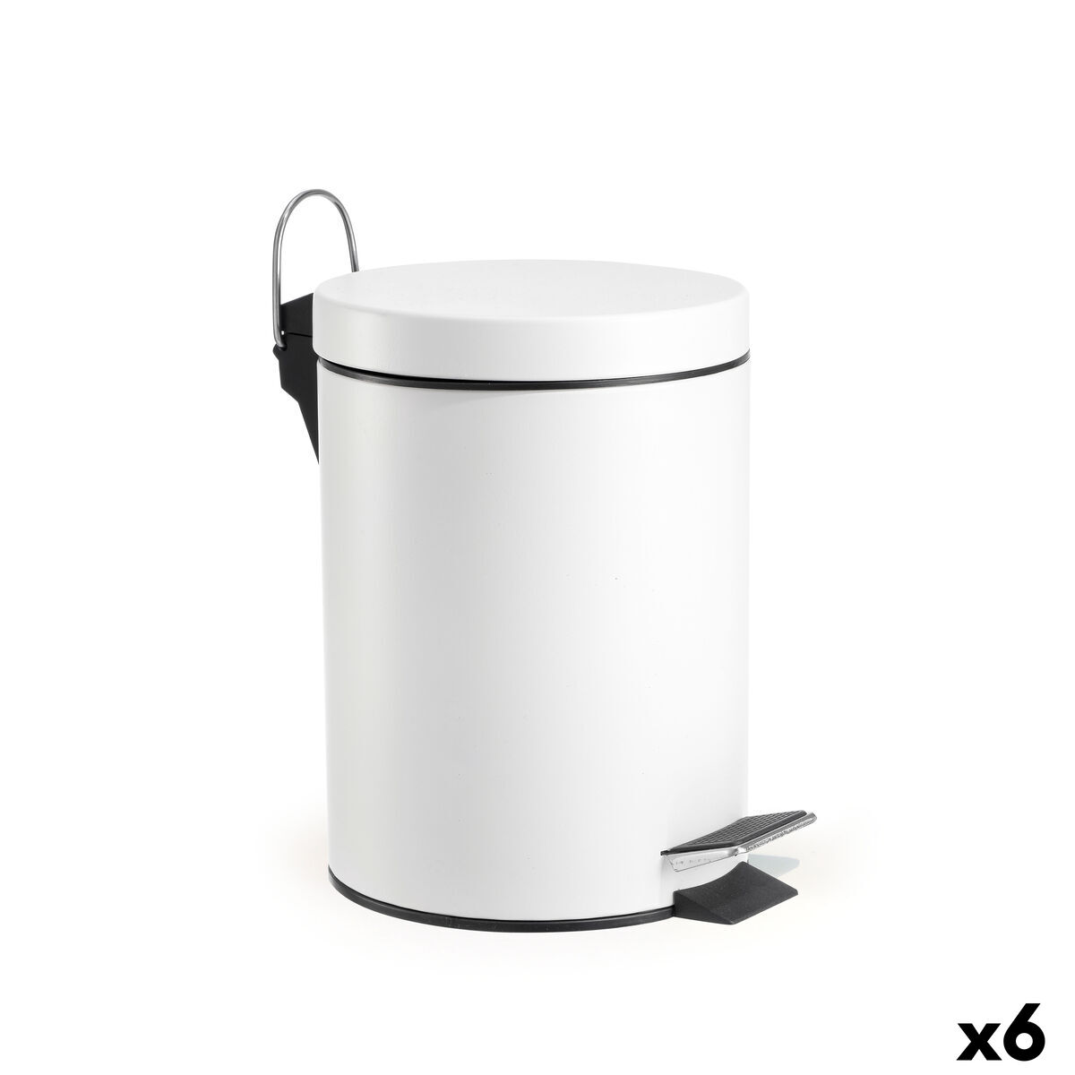 Papeleira com Pedal Confortime Branco 5 L (6 Unidades)