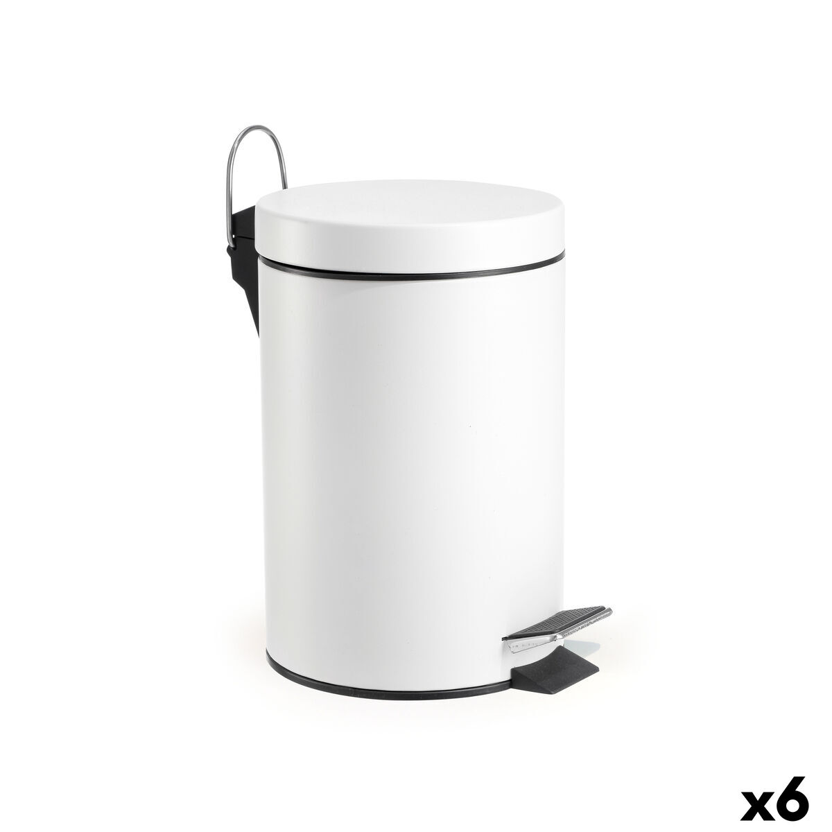 Papeleira com Pedal Confortime Branco 3 L (6 Unidades)