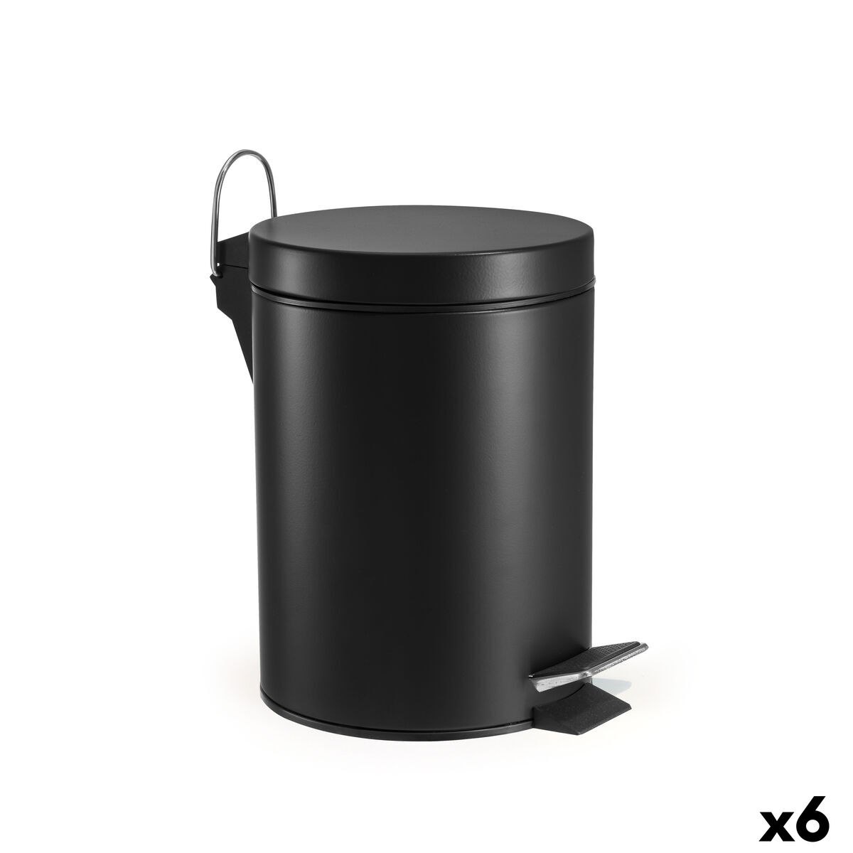Papeleira com Pedal Confortime Preto 5 L (6 Unidades)