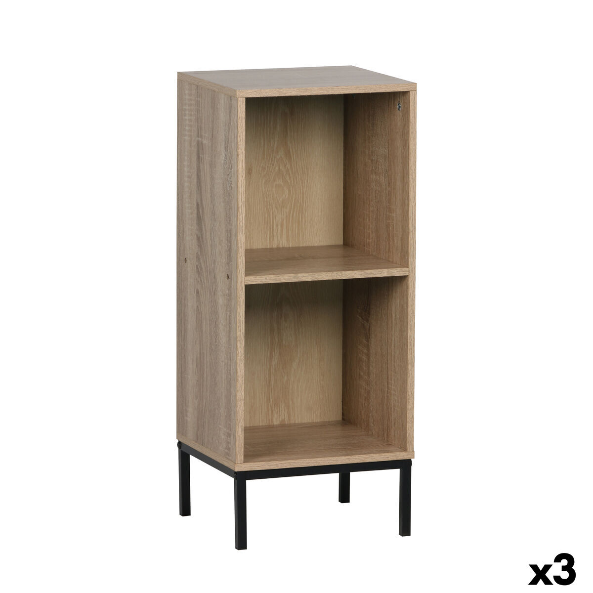 Estantes MobleKit Castanho Preto Metal Madeira MDF 30 x 29 x 72 cm (3 Unidades)