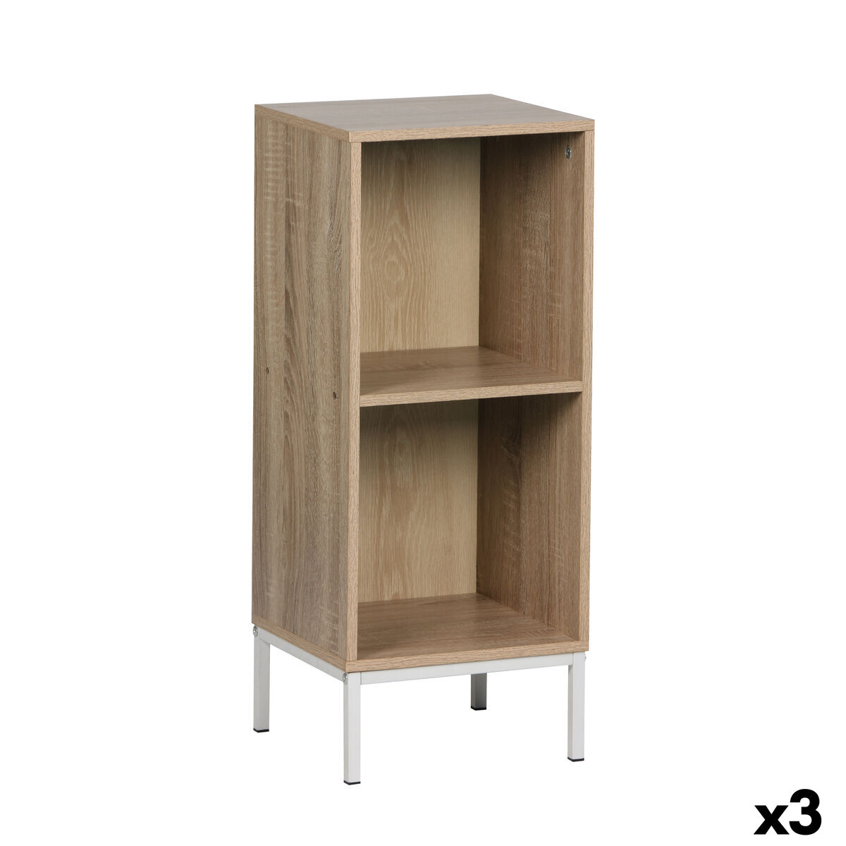 Estantes MobleKit Branco Castanho Metal Madeira MDF 30 x 29 x 72 cm (3 Unidades)