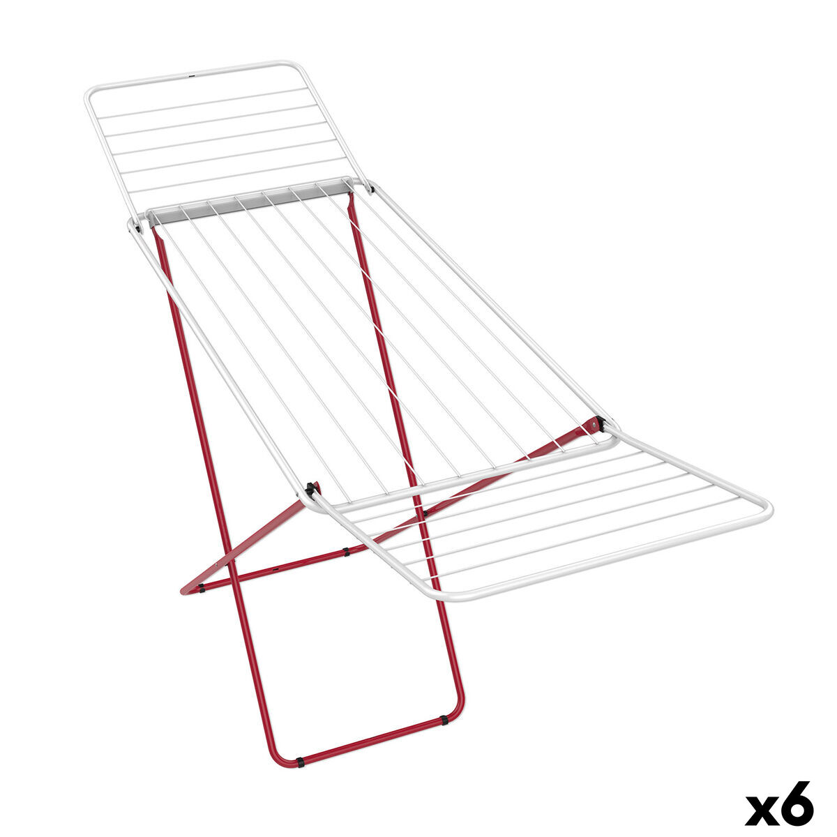 Estendal Confortime Lotus Branco Vermelho Metal 180 x 55 x 109 cm (6 Unidades)