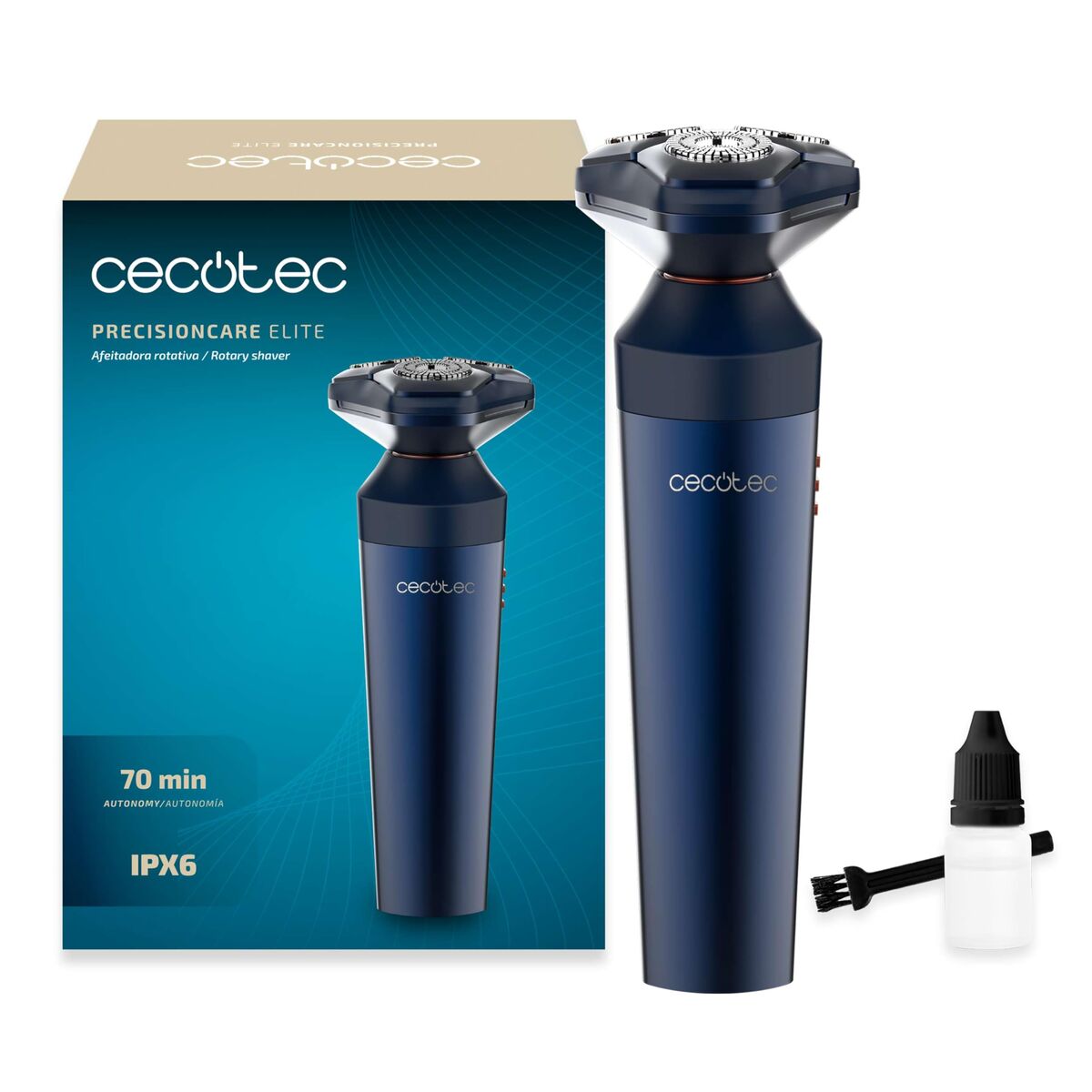 Cecotec Máquina de Barbear Elétrica PrecisionCare Elit IPX6 70min Inox Preto