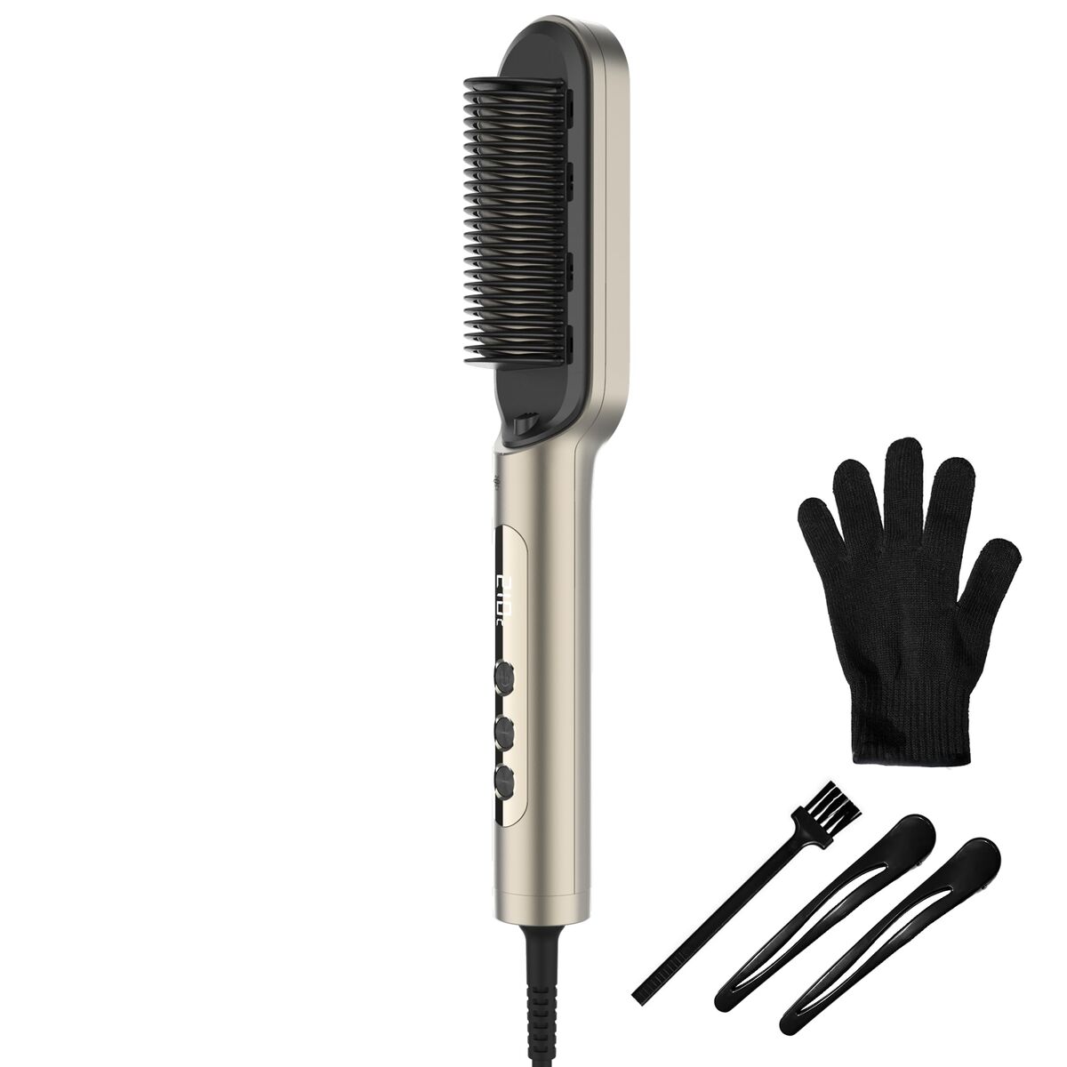 Cecotec Escova Alisadora InstantCare Lisse IonTech 9 Temp 35W Cerâmica Champagne