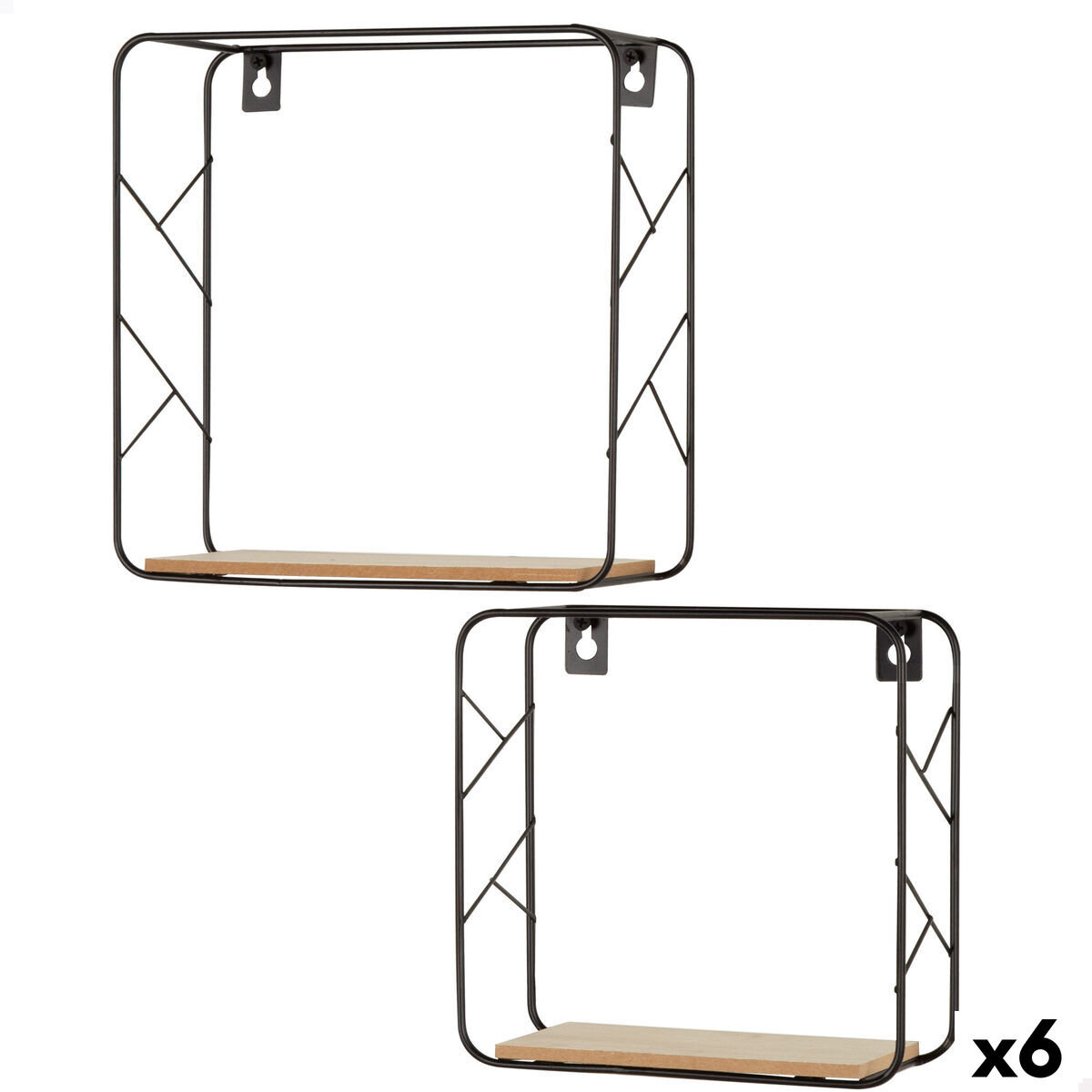 Estantes Max Home Ferro Madeira MDF 25 x 25 x 10 cm (6 Unidades)