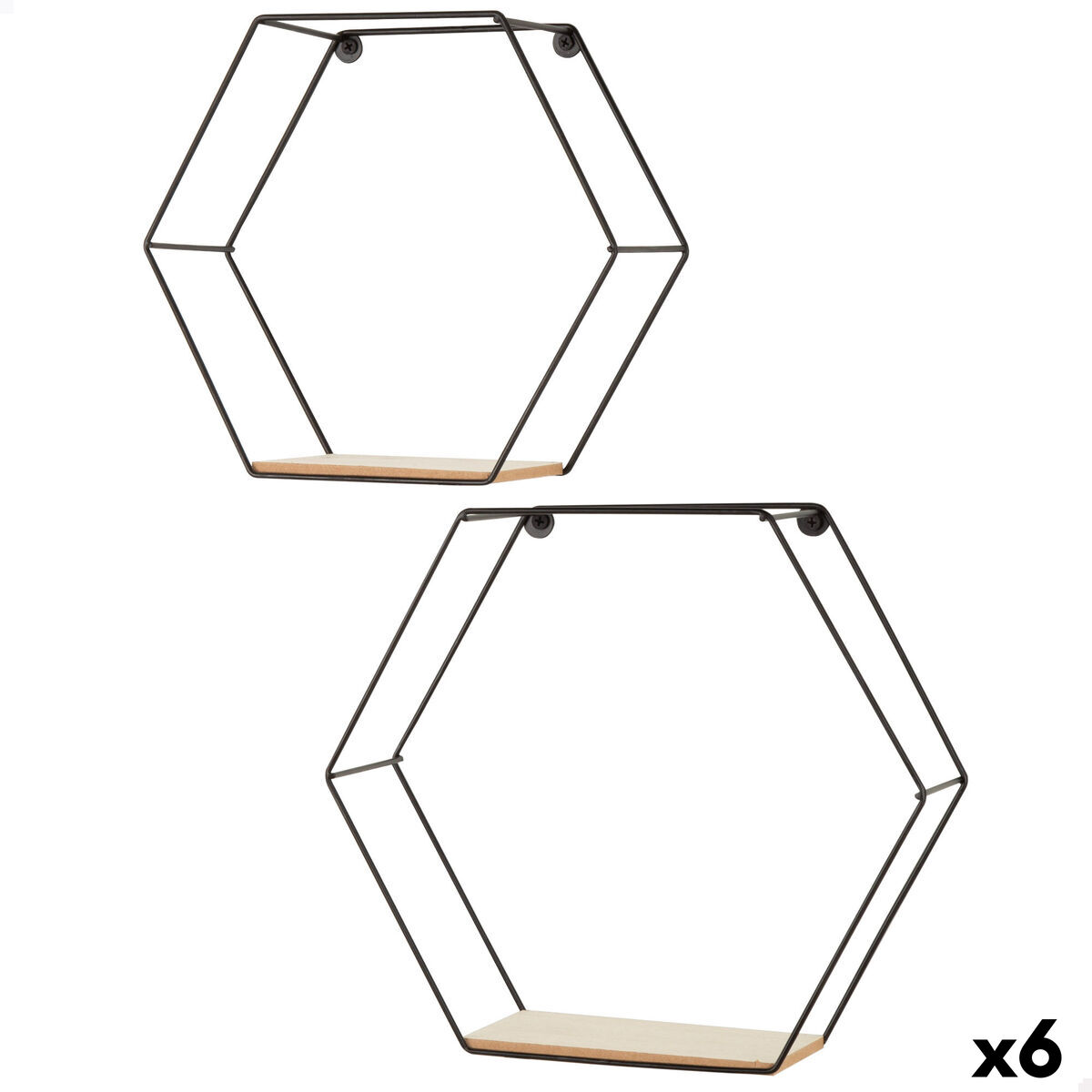 Estantes Max Home Ferro Madeira MDF 29 X 26 X 10 CM (6 Unidades)