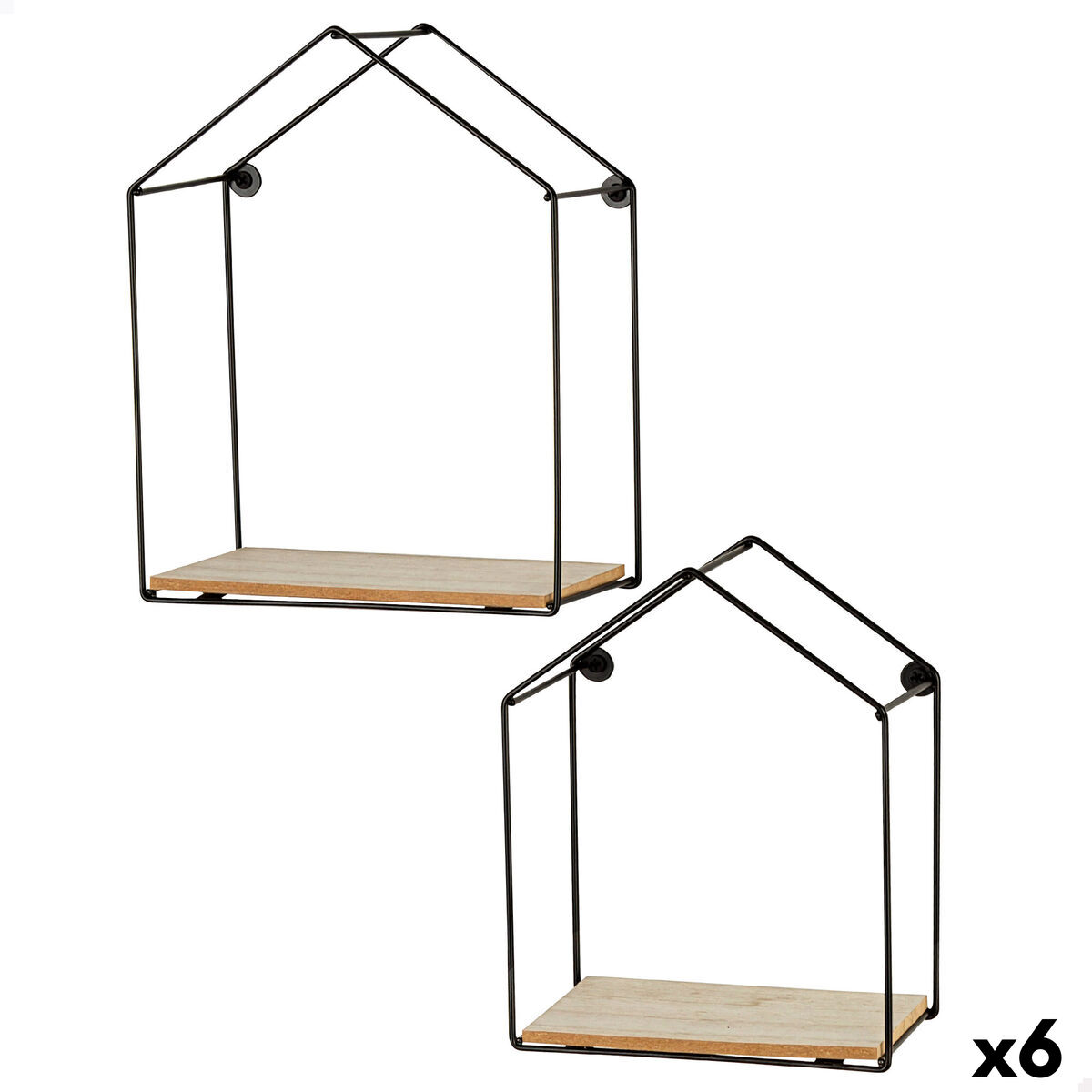 Estantes Max Home Ferro Madeira MDF 21 x 25 x 10 cm (6 Unidades)