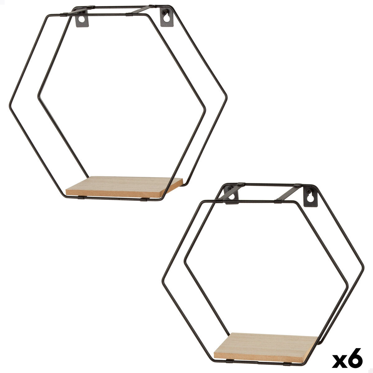 Estantes Max Home Ferro Madeira MDF 30 X 27 X 10 CM (6 Unidades)