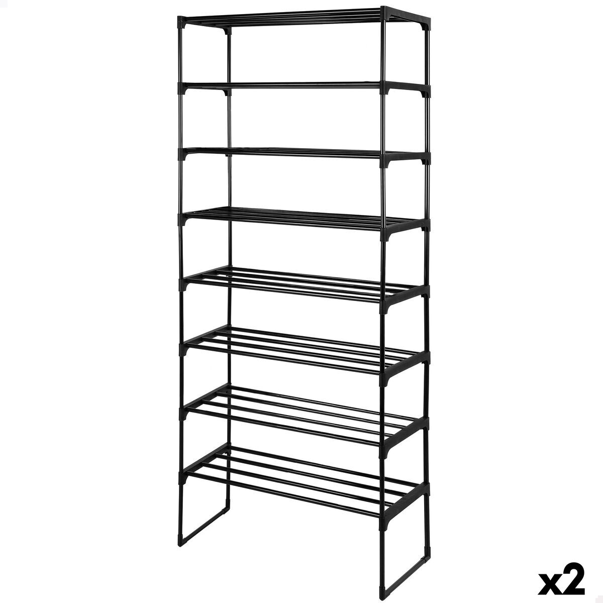 Estantes Max Home Preto Metal Plástico 67 X 160 X 30 CM (2 Unidades)