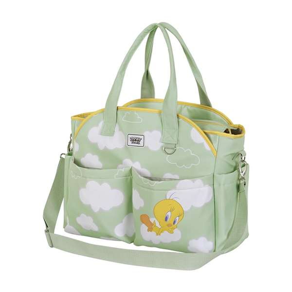Bolsa para Troca de Fraldas Looney Tunes Tweety Verde Inovador e funcional