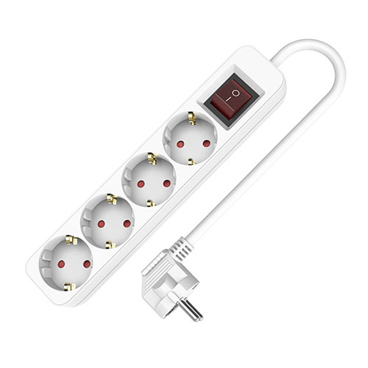 Extensão com 4 Tomadas sem Interruptor TM Electron TMUAD504S Branco 3680 W (1,5 m) (4 Unidades)