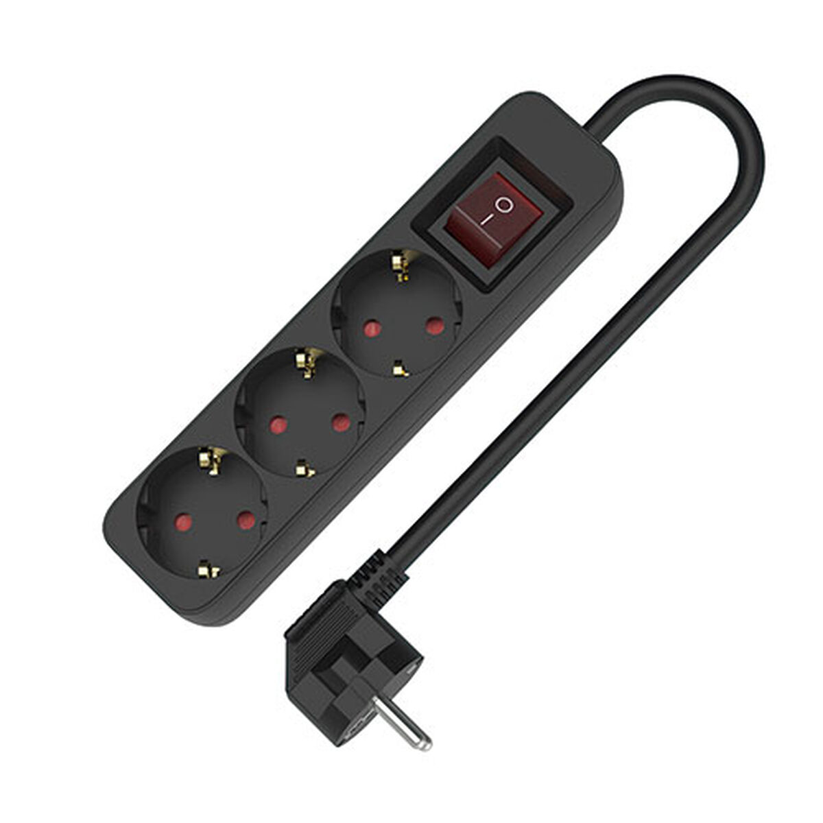 Extensão com 3 Tomadas sem Interruptor TM Electron TMUAD503SBK Preto 3680 W 250 V (1,5 m)