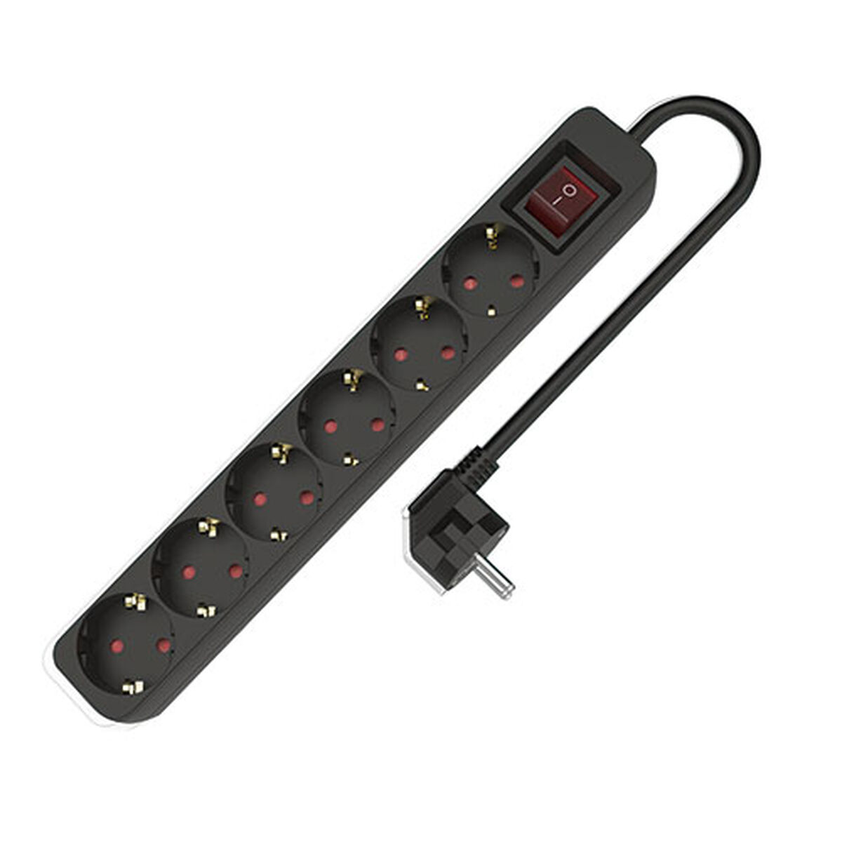 Extensão com 6 Tomadas com Interruptor TM Electron TMUAD506SBK Preto 3680 W (1,5 m)