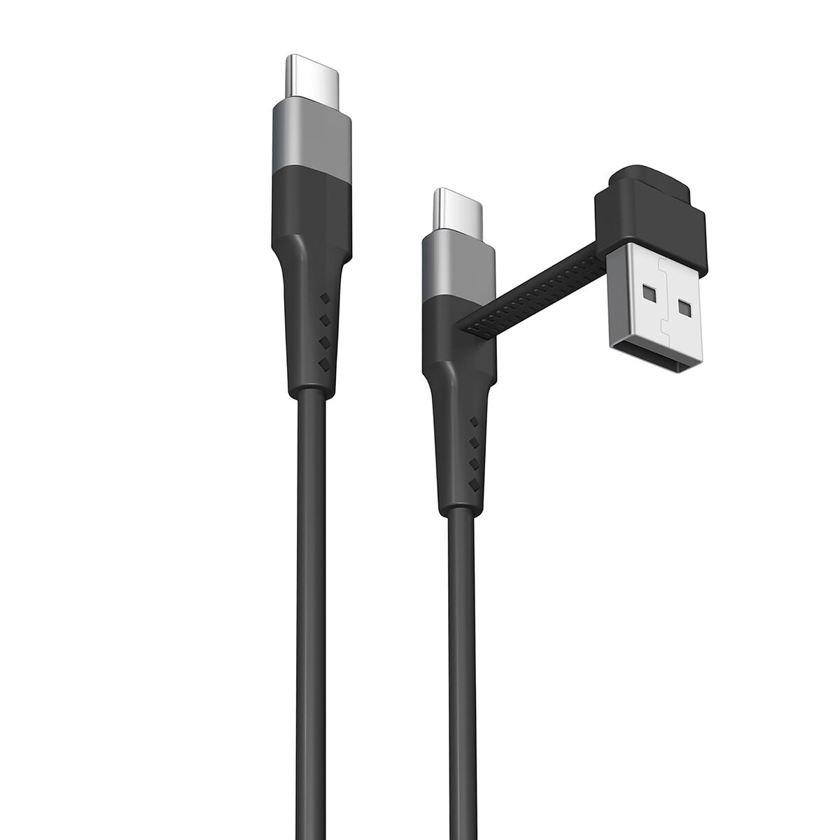 Cabo USB A para USB-C Muvit for Change Preto